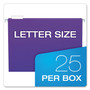 Pendaflex Colored Hanging Folders, Letter Size, 1/5-Cut Tab, Violet, 25/Box View Product Image