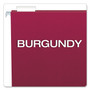 Pendaflex Colored Hanging Folders, Letter Size, 1/5-Cut Tab, Burgundy, 25/Box View Product Image