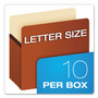 Pendaflex Earthwise by Pendaflex 100% Recycled File Pockets, 5.25" Expansion, Letter Size, Red Fiber View Product Image
