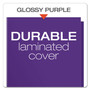 Oxford High Gloss Laminated Paperboard Folder, 100-Sheet Capacity, Purple, 25/Box View Product Image