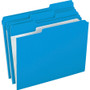 Pendaflex Double-Ply Reinforced Top Tab Colored File Folders, 1/3-Cut Tabs, Letter Size, Blue, 100/Box View Product Image