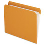 Pendaflex Double-Ply Reinforced Top Tab Colored File Folders, Straight Tab, Letter Size, Orange, 100/Box View Product Image