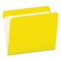Pendaflex Double-Ply Reinforced Top Tab Colored File Folders, Straight Tab, Letter Size, Yellow, 100/Box View Product Image