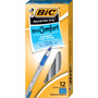 BIC Round Stic Grip Xtra Comfort Ballpoint Pen, Easy-Glide, Stick, Medium 1.2 mm, Blue Ink, Gray/Blue Barrel, Dozen View Product Image
