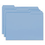 Smead Interior File Folders, 1/3-Cut Tabs, Letter Size, Blue, 100/Box SMD10239 View Product Image