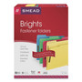 Smead Top Tab Colored 2-Fastener Folders, 1/3-Cut Tabs, Letter Size, Assorted, 50/Box View Product Image