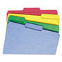 Smead WaterShed/CutLess File Folders, 1/3-Cut Tabs, Letter Size, Assorted, 100/Box View Product Image