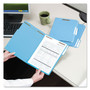 Smead WaterShed/CutLess Reinforced Top Tab 2-Fastener Folders, 1/3-Cut Tabs, Letter Size, Blue, 50/Box View Product Image