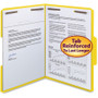 Smead WaterShed/CutLess Reinforced Top Tab 2-Fastener Folders, 1/3-Cut Tabs, Letter Size, Yellow, 50/Box View Product Image