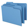 Smead Colored File Folders, 1/3-Cut Tabs, Letter Size, Blue, 100/Box View Product Image