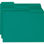 Smead Reinforced Top Tab Colored File Folders, 1/3-Cut Tabs, Letter Size, Teal, 100/Box View Product Image