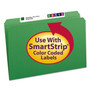 Smead Reinforced Top Tab Colored File Folders, Straight Tab, Legal Size, Green, 100/Box View Product Image