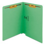 Smead Heavyweight Colored End Tab Folders with Two Fasteners, Straight Tab, Letter Size, Green, 50/Box View Product Image