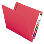 Smead Heavyweight Colored End Tab Folders with Two Fasteners, Straight Tab, Letter Size, Red, 50/Box View Product Image