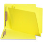 Smead Heavyweight Colored End Tab Folders with Two Fasteners, Straight Tab, Letter Size, Yellow, 50/Box View Product Image