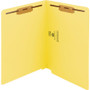 Smead Heavyweight Colored End Tab Folders with Two Fasteners, Straight Tab, Letter Size, Yellow, 50/Box View Product Image