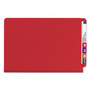 Smead End Tab Pressboard Classification Folders with SafeSHIELD Fasteners, 2 Dividers, Legal Size, Bright Red, 10/Box View Product Image