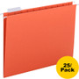 Smead Colored Hanging File Folders, Letter Size, 1/5-Cut Tab, Orange, 25/Box View Product Image