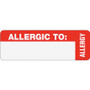 Tabbies Medical Labels, ALLERGIC TO, 1 x 3, White, 500/Roll View Product Image