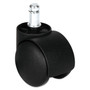 Alera Dual Wheel Hooded Casters, B Stem, 1.5" Caster, Black View Product Image