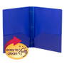 Smead Poly Two-Pocket Folder w/Fasteners, 11 x 8 1/2, Blue, 25/Box View Product Image