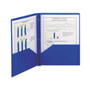 Smead Poly Two-Pocket Folder w/Fasteners, 11 x 8 1/2, Blue, 25/Box View Product Image