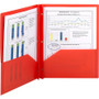 Smead Poly Two-Pocket Folder w/Fasteners, 11 x 8 1/2, Red, 25/Box View Product Image