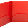 Smead Poly Two-Pocket Folder w/Fasteners, 11 x 8 1/2, Red, 25/Box View Product Image