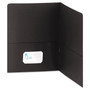 AbilityOne 7510015552905 SKILCRAFT Double Pocket Portfolio, Letter Size, Black, 25/Box View Product Image