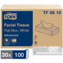 Tork Advanced Facial Tissue, 2-Ply, White, Flat Box, 100 Sheets/Box, 30 Boxes/Carton View Product Image