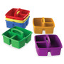 Storex Small Art Caddies, 3 Sections, 9.25" x 9.25" x 5.25", Assorted Colors, 5/Pack View Product Image