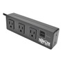 Tripp Lite Protect It! 3-Outlet Surge Protector with Mounting Brackets, 10 ft Cord, 510 Joules, Black View Product Image