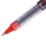 uni-ball VISION Stick Roller Ball Pen, Micro 0.5mm, Red Ink, Gray/Red Barrel, Dozen View Product Image