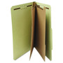 Universal Six--Section Pressboard Classification Folders, 2 Dividers, Letter Size, Green, 10/Box View Product Image