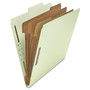 Universal Eight-Section Pressboard Classification Folders, 3 Dividers, Letter Size, Gray-Green, 10/Box View Product Image