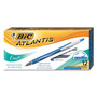 BIC Atlantis Exact Ballpoint Pen, Retractable, Fine 0.7 mm, Blue Ink, Blue Barrel, Dozen View Product Image