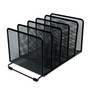 Universal Deluxe Mesh Stacking Sorter, 5 Sections, Letter to Legal Size Files, 14.63" x 8.13" x 7.5", Black View Product Image