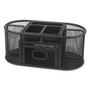 Universal Metal Mesh Oval Desktop Organizer, 9 3/8 x 4 x 4 7/8, Black View Product Image