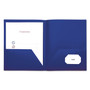 Universal Two-Pocket Plastic Folders, 11 x 8 1/2, Navy Blue, 10/Pack View Product Image