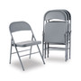 Alera Steel Folding Chair, Light Gray Seat/Light Gray Back, Light Gray Base, 4/Carton ALEFCMT4G View Product Image