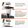 Victor DC450 High Rise Electric Dual Monitor Standing Desk Workstation, 28w x 23d x 20.25h, Black/Aluminum View Product Image