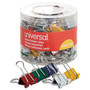 Universal Binder Clips in Dispenser Tub, Small, Assorted Colors, 40/Pack View Product Image
