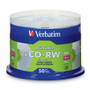 Verbatim CD-RW Discs, Printable, 700MB/80min, 12X, Spindle, Silver, 50/Pack View Product Image