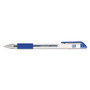 Universal Comfort Grip Stick Gel Pen, Medium 0.7mm, Blue Ink, Clear Barrel, Dozen View Product Image