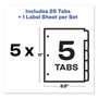 Avery Print and Apply Index Maker Clear Label Dividers, 5 Color Tabs, Letter, 5 Sets AVE11414 View Product Image