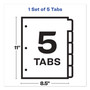 Avery Print and Apply Index Maker Clear Label Dividers, 5 White Tabs, Letter AVE11490 View Product Image