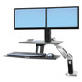 WorkFit by Ergotron WorkFit-A Sit-Stand Workstation with Suspended Keyboard, Dual, 21.5w x 11d x 37h, Aluminum/Black View Product Image