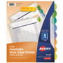 Avery Insertable Style Edge Tab Plastic 1-Pocket Dividers, 8-Tab, 11.25 x 9.25, Translucent, 1 Set View Product Image