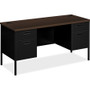 HON Metro Series Kneespace Credenza, 60w x 24d x 29.5h, Mocha/Black View Product Image