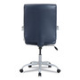 Alera kathy ireland OFFICE by Alera Manitou High-Back Leather Office Chair, Up to 275 lbs., Navy Seat/Back, Smoking Gray Base View Product Image